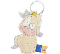 Simaru Llavero de piel auténtica de alta calidad, fabricado en la UE, perfecto para Navidad, cumpleaños, aniversario, encuentra tu animal favorito (unicornio), unicornio, Talla única