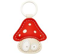 Simaru Llaveros excepcionalmente resistentes de cuero genuino de alta calidad, fabricados en la UE, perfectos para Navidad, cumpleaños, aniversarios, encuentra tu animal favorito, Mushroom., SO