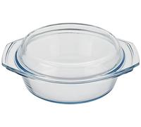 SIMAX 021 001 002 Asador redondo de 1litro + tapa 0, 4 litros, 1 Litro, vidrio, transparente, 18.2 x 18.2 x 9.3 cm