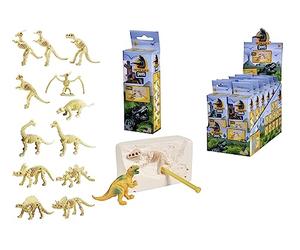 Simba, 104342402, juego de excavación de dinosaurios, 12 variantes, piedra especial para rascar y soporte para excavadora, 6-7 cm de longitud, aventura de exploración