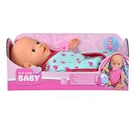 Simba 105030071 - New Born Baby con Manta de Peluche, Vinilo, función de Bebida y húmedo, Manta de Peluche de 30 cm, a Partir de 3 años