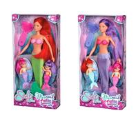 Simba 105734162 - Steffi Love Doll como una Sirena con Dos Sirenas bebé, 2-Tipo.