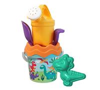 Simba 107114603 Dino Baby - Juego de Cubos de Arena (6 Piezas, tamiz, Forma de Arena, Pala, rastrillo, vertidor, 11 cm, diámetro: 14 cm, a Partir de 10 Meses)