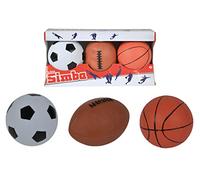 Simba 107352005 - Juego de 3 Mini Pelotas (Baloncesto, Rugby y fútbol)