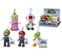 Simba 109231008 Llavero Peluche Super Mario, Varios Modelos, Recibirás un Modelo de Forma Aleatoria, Colores Y Patrones Surtidos, 12,5 cm