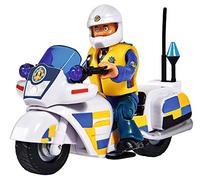 Simba 109251092 - Motocicleta de policía Sam Bombero, con Figura de Malcolm, con Accesorios, Temporada 12, a Partir de 3 años