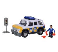 Simba 109251096 Feuerwehrmann Polizeiauto 4x4 mit Malcom Figur Fireman Sam Car,