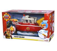 Simba Bote de Bomberos Sam Le Bomber Titanio 32 cm, flotante, cañones de agua, figura 3+