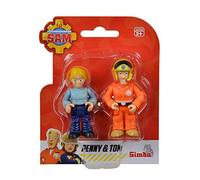 Simba 109252585 Bombero - Juego Doble (2 Compartimentos, Solo se Entrega un artículo, Sam y Rose o Penny y Tom, Figura de 7 cm, móvil, a Partir de 3 años