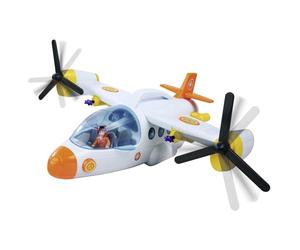 Simba 109252615 Bombero Sam Fire Swift - Avión de Rescate (42 cm), diseño de avión de Juguete Grande con protor, Figura, Caballo y Muchas Funciones, Incluye luz y Sonido para niños a Partir de 3 años