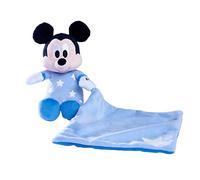 Simba 6315870351 - Toalla de Seguridad de Mickey Mouse de Disney, Que Brilla en la Oscuridad, Juguete para bebé, Juguete de Peluche, Adecuado a Partir de los Primeros Meses de Vida
