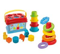 Simba ABC Baby 104010191 - Juego de pirámide anular, Cubo clasificador Colorido y pirámide apilable, 18 Piezas, a Partir de 12 Meses