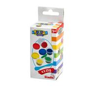 Simba- Art and Fun-Juego de 4 Cajas para amasar, 25 g, Color Rojo, Azul, Verde, Amarillo, con espátula, a Partir de 3 (106324741)