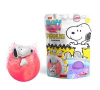 Simba Baff Bombz Peanuts Surprise - Glibbi - Bomba de baño sorpresa, surtido aleatorio de 3 colores y 1 de 6 figuras de Snoopy, 100 g, para niños a partir de 3 años