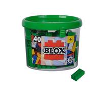 Simba Blox 104114537 - Blox, 40 Bloques de construcción Verdes para niños a Partir de 3 años, 8 Piedras, en Lata, Totalmente Compatible con Muchos Otros Fabricantes