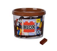 Simba Blox 104114538 - Blox, 40 Bloques de construcción Marrones para niños a Partir de 3 años, 8 Piedras, en Lata, Totalmente Compatible con Muchos Otros Fabricantes