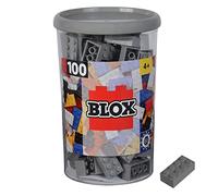 Simba Blox 104114544 100 Bloques de construcción Grises para niños a Partir de 3 años, 8 Piedras, en Lata, Totalmente Compatible con Muchos Otros Fabricantes