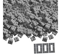 Simba Blox, 104114554, 1000 Bloques de construcción Grises para niños a Partir de 3 años, Paquete de 4, en Caja, Totalmente compatibles con Muchos Otros Fabricantes
