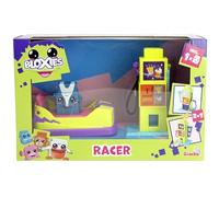 Simba Bloxies 105952629 - Juego de vehículo con función Press and Go, 12 cm, estación de Carga 2 en 1 y Snack automático, 1 Figura Bloxie, a Partir de 3 años