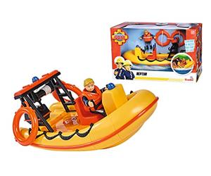 SIMBA - Bombero Sam Neptune, Barco, 20cm, con Figura de acción Penny, a Partir de 3 años