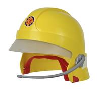 SIMBA 109252596 Casco de Bombero Sam, pantalla y pegatinas que brillan en la oscuridad, con micrófono, almohadillas de espuma en el interior, a partir de 3 años, color rojo
