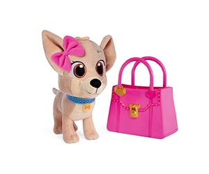 Simba- Chi Chi Love Best Friends Forever, Perro de Peluche de la Serie Youtube en Bolso de Vinilo Rosa, 20cm Alto, Perro de Peluche, A Partir de 3 Años (105890020)