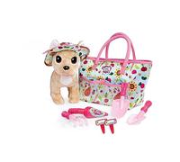 Simba- Chi Chi Love Happy Gardening, Perro Chihuahua de Peluche, en Bolso de Jardín, Incluye 6 Herramientas de Jardinería, 20cm A Partir de 3 Años (105890023)