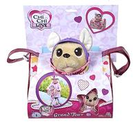 Simba, Chichi Chi Love Grand Tour-Perro de Peluche con Casco para Bicicleta o Manillar de Scooter, 20 cm, a Partir de 3 años, Color Morado, (105890036)