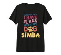 Simba con Nombre de Perro, Regalo Personalizado Busy with My Dog Simba Camiseta Premium