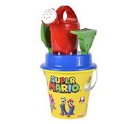 SIMBA- Juguete de Arena Playa de Super Mario con Accesorios, Medidas: 17x17x16cm, Incluye Cubo, Tamiz, Pala, Rastrillo, Regadera, A Partir de 1 año (109234594), Multicolor, 17CM