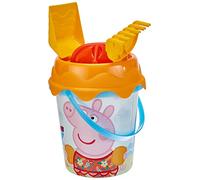 Simba - Cubo de Playa Peppa Pig con Pala, rastrillo, Molde y tamiz, 17 cm (40248)