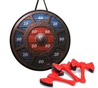 Simba Dardos Vikingos - Juego de Dardos con 3 hachas Dobles de Colores (15 cm) y Diana de Tela Impresa (65 cm de diámetro), Juego de Lanzamiento Infantil para Interior y Exterior, a Partir de 3 años