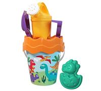 Simba Juguete de arena Dino – Set 6 piezas (cubo, pala, rastrillo, colador) Multicolor 16–17 cm