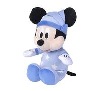 Simba Disney 6315870349 - Ratón de Mickey de 25 cm Que Brilla en la Oscuridad, Mickey Mouse, Juguete para bebé, Peluche, edredón Adecuado a Partir de los Primeros Meses de Vida