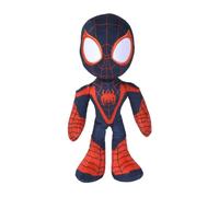 Simba- Disney Marvel Peluche Miles Morales 25 cm, Personaje de la Serie de Marvel Spidey y Sus Sorprendentes Amigos, con Ojos Que Brillan en la Oscuridad