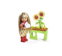 Simba Evi Love Garden - Muñeca en el jardín con bancal y Verduras para cosechar, Incluye Conejito pequeño, muñeca de 12 cm, a Partir de 3 años