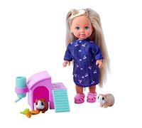 Simba Evi Love Guinea Pigs, muñeca de Juguete con Dos Conejillos de Indias y caseta, Botella y Zanahorias, 12 cm, a Partir de 3 años