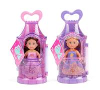 Simba Evi Love Tower - Muñeca de Princesa Evi (12 cm) con Corona en Torre mágica, Colores aleatorios, Juego de rol imaginativo para niños a Partir de 3 años