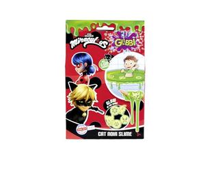 Simba Glibbi Miraculous Slime, 2 Compartimentos Surtidos, Solo se Entrega un artículo, Convierte el Agua en Limo, disuelve y drena, 5 Glow in The Dark Element, 150 g, a Partir de 3 años