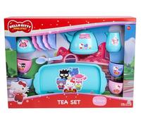 Simba- Hello Kitty - Juego de té de 16 Piezas, Tetera, 4 Tazas, 4 platillos, azucarero, Jarra de Leche, Bandeja, 4 cucharas, a Partir de 3 años (4006592090401)