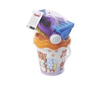Simba- Juego de 6 Cubos para Gatos, Cubo, colador, Forma de Arena, Pala, rastrillo, vertedor, Altura: 16 cm, diámetro: 17 cm (107114720)