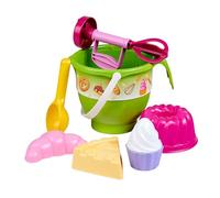 Simba Juego de 7 Juguetes de Arena pequeños para Hornear con Cuenco, batidora, Molde para Tartas, plástico Colorido, a Partir de los Primeros Meses de Vida