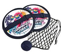 Simba Juego de Bolas de de Neopreno: Juego de Lanzamiento y Captura con 2 agarradores de Manos Suaves de 18 cm, 1 Pelota (4,7 cm) y Bolsa de Transporte, Juguetes para Exteriores e Interiores y