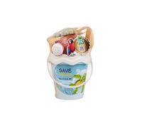 Simba Juego de Cubos de Reciclaje para bebé (16 cm) - Juguete de Playa para niños, Juego de Arena de 6 Piezas con Cubo, regadera, Molde, Pala y rastrillo de Materiales reciclados