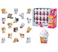 Simba Kawaii Pups Figura Sorpresa Cachorro en Cupcake, Mini Figura Coleccionable con Mini Comida y Tarjeta, Estilo Kawaii, 4,5 cm, 18 para Coleccionar, Juguete Sorpresa Niños 3+ (105952525)