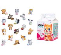 Simba Kawaii Pups - Juego de Figuras coleccionables de 4 Perros (4,5 cm) con minialimentos y Tarjetas coleccionables, Juego Sorpresa al Azar, para niños a Partir de 3 años