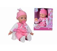 Simba Laura 105140489 - Muñeca con lenguaje del bebé, 38 cm de Cuerpo Blando con Ojos para Dormir, en Pelele Dulce, 24 Sonidos de bebé, muñeca de Juego, muñeca para bebés a Partir de 2 años