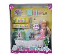 Simba Love 105733589 - Muñeca de baño con Toalla 2 en 1, Accesorios, muñeca de 29 cm, a Partir de 3 años