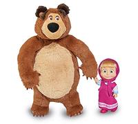 Simba- Muñeca de Masha 12cm con Peluche Oso 25cm 9301072 and The Bear, Multicolor