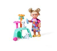 Simba Muñeca Evi Love Árbol Gatitos 12 cm, con Vestido de Gatito, árbol rascador, 2 Figuras de Gatos y Accesorios, Apto para Juegos de Cuidado Animal, +3 años, Colección Steffi & Evi (105733997)